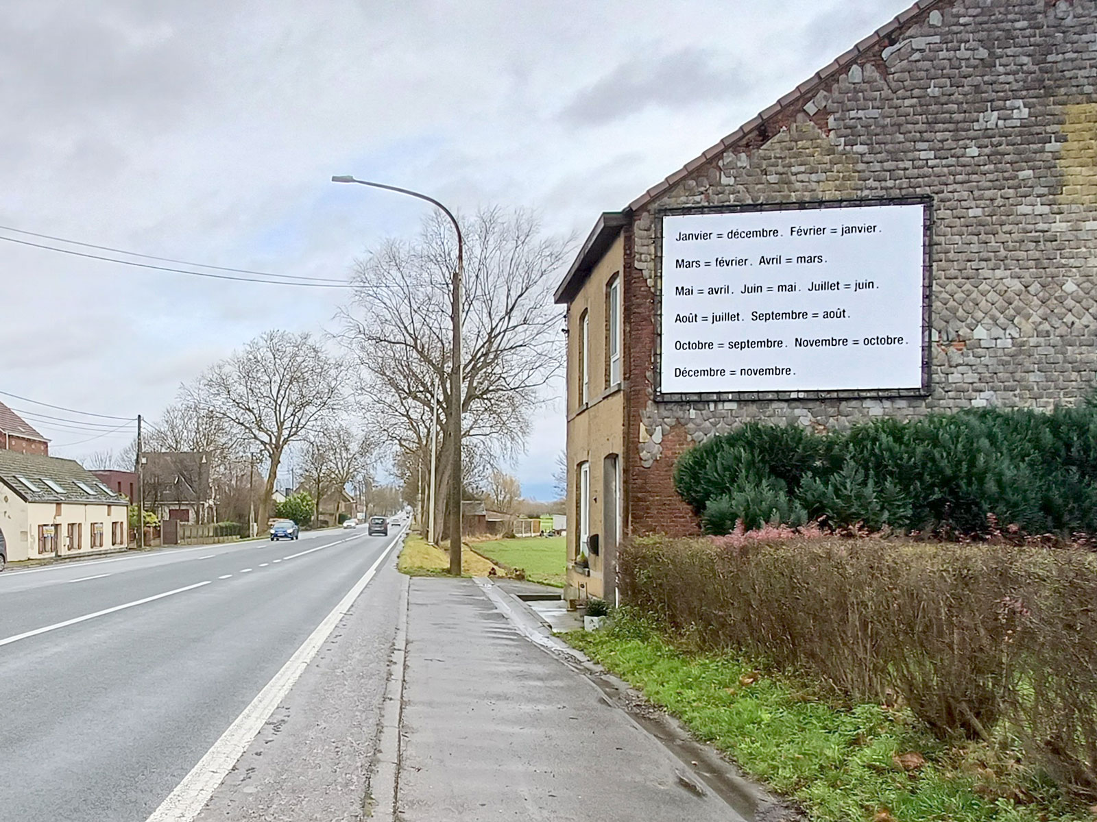 Claude Closky, ‘2025 Calendar,’ 2024-2025, public poster, Chaussée de Mons, Soignies. Commissioned by MorePublishers, Brussels, 300 x 400 cm.